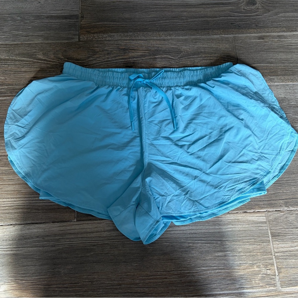 Light Blue Women's Drawstring Athletic Shorts